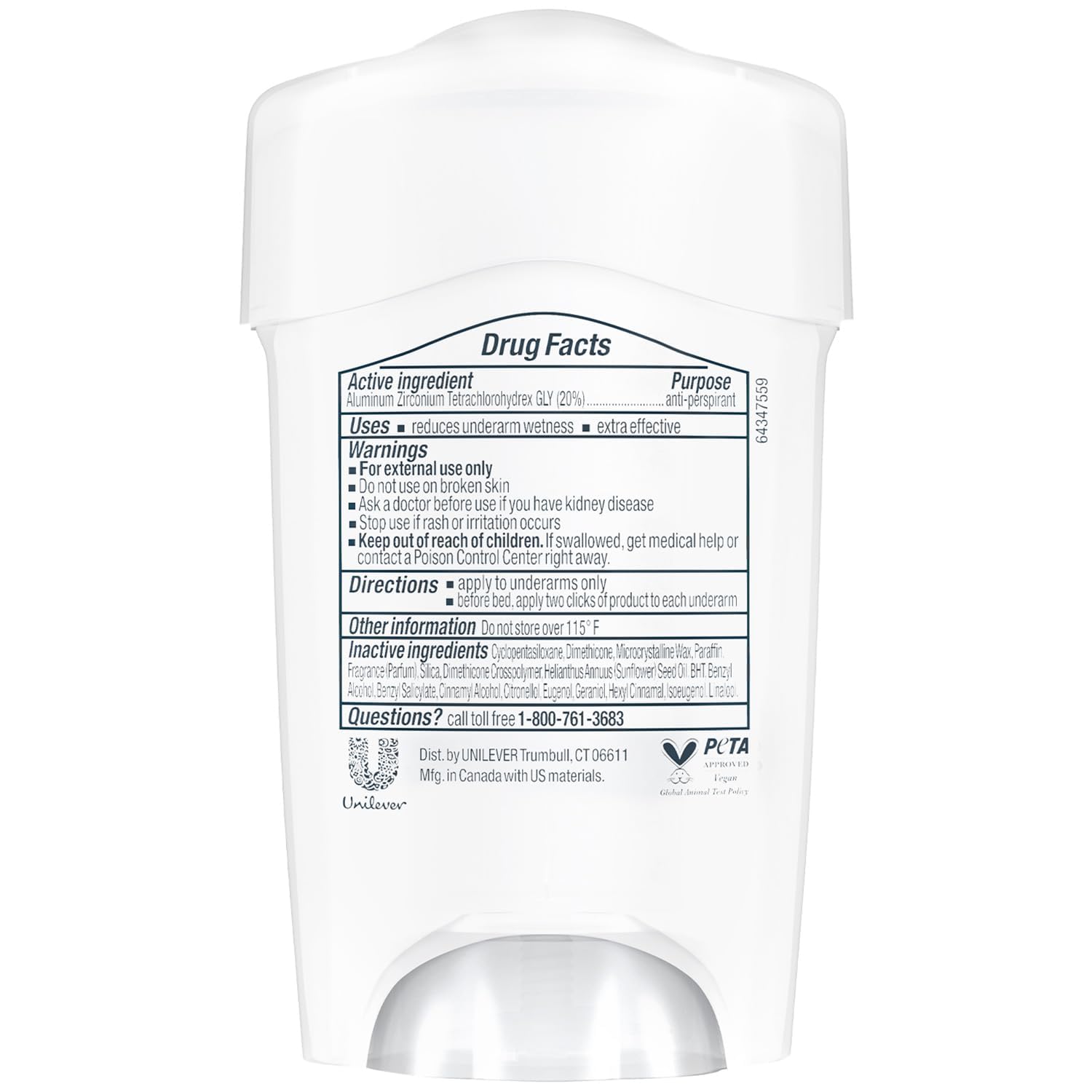 Dove Original Clean deodorant stick being applied for easy glide and even coverage.
