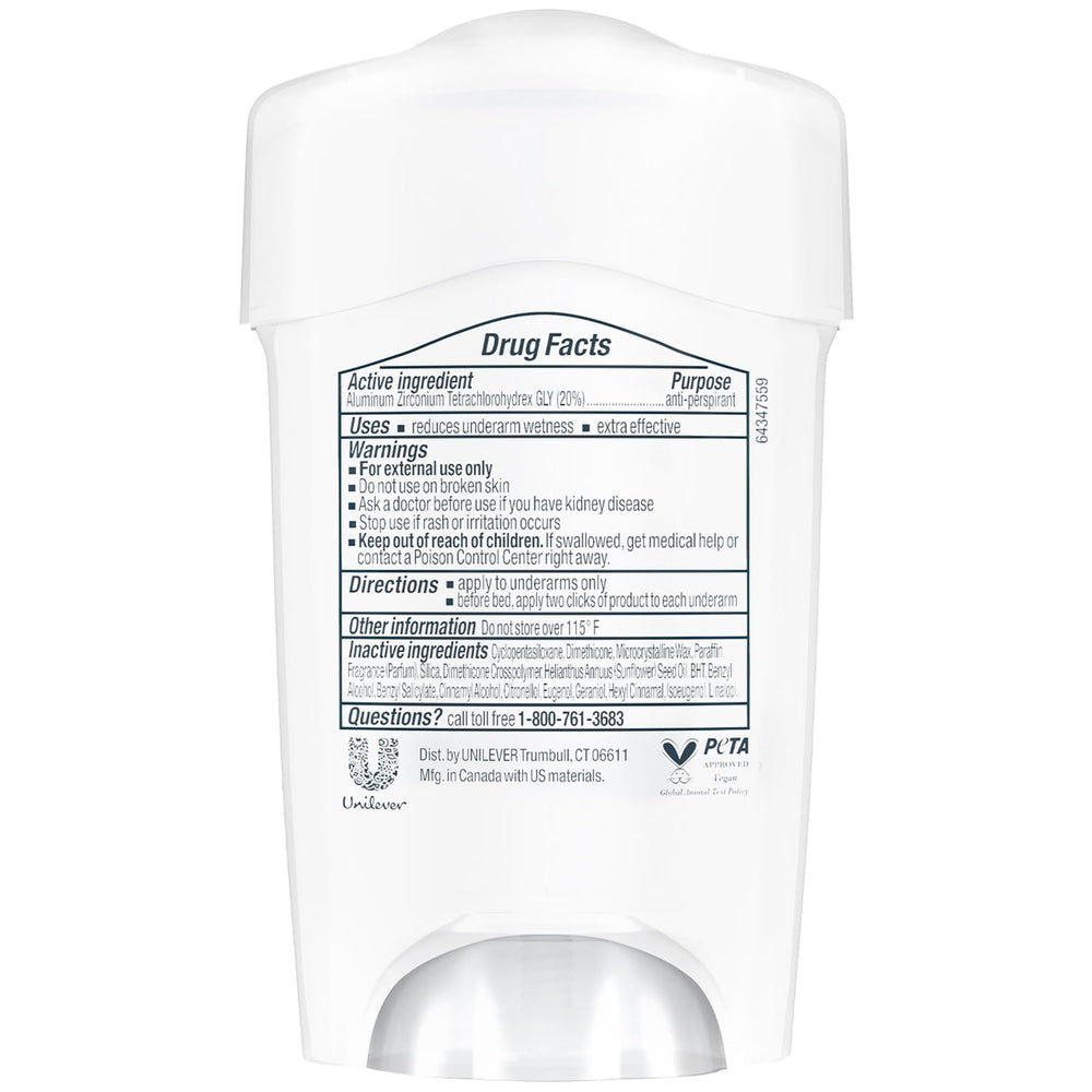 Dove Original Clean deodorant stick being applied for easy glide and even coverage.