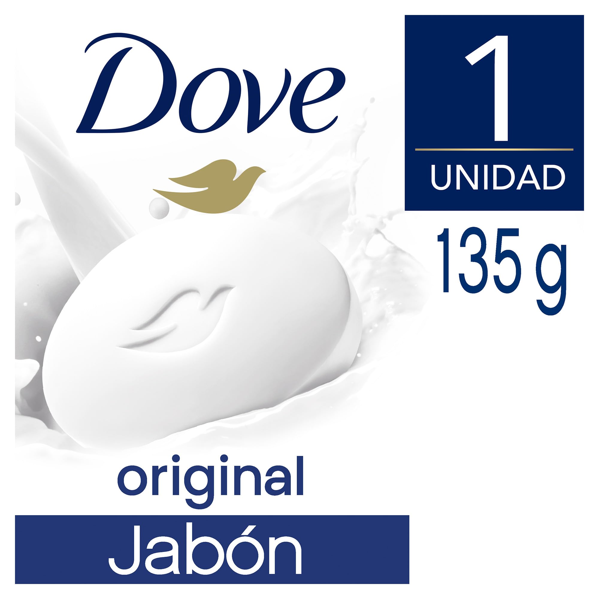 Dove Original soap forms a creamy lather for gentle cleansing.