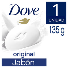 Dove Original soap forms a creamy lather for gentle cleansing.