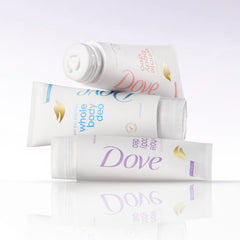 Dove Whole Body Deo pH-balancing formula with lactic acid on skin texture close-up.