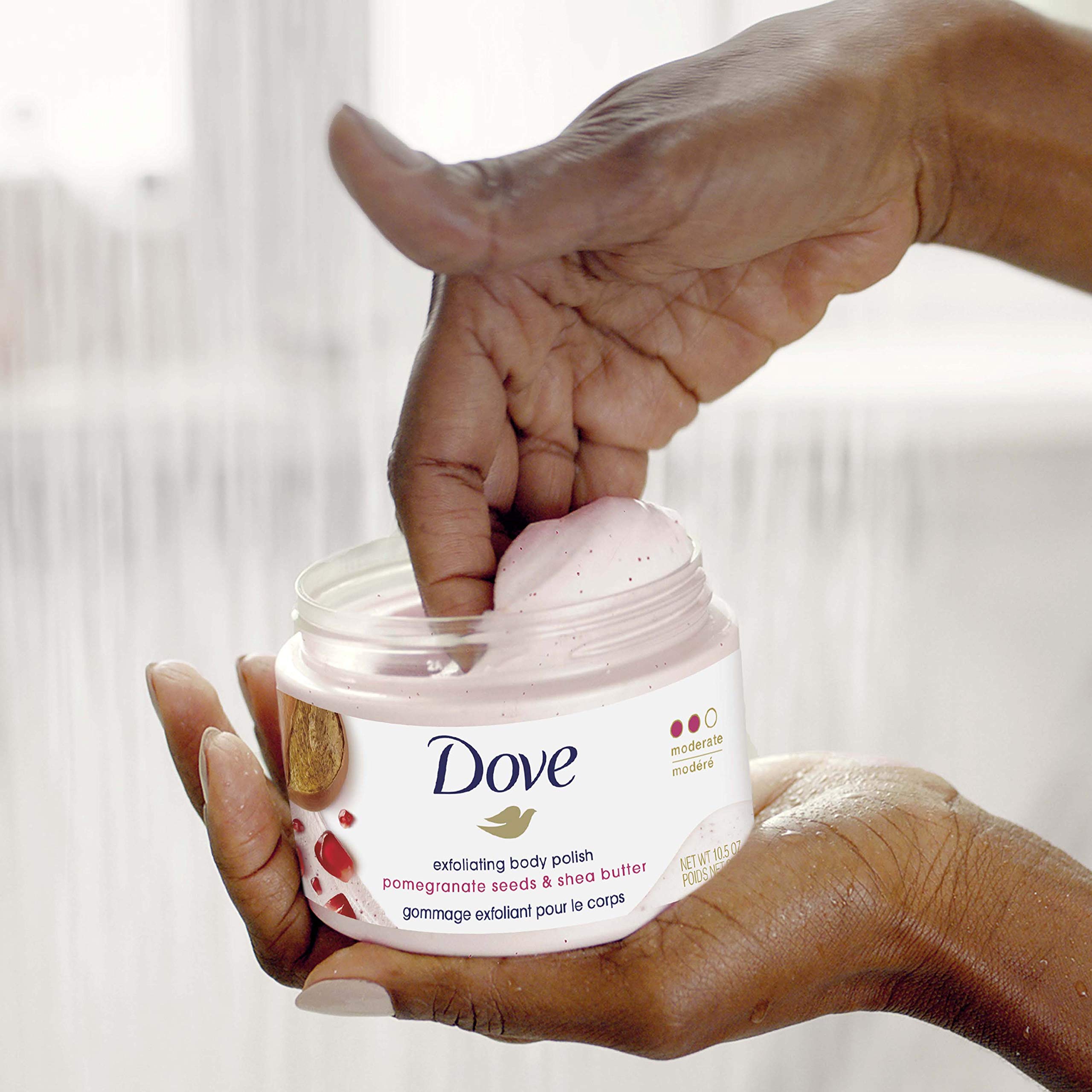 Dove PETA Cruelty-Free certification symbol on packaging.