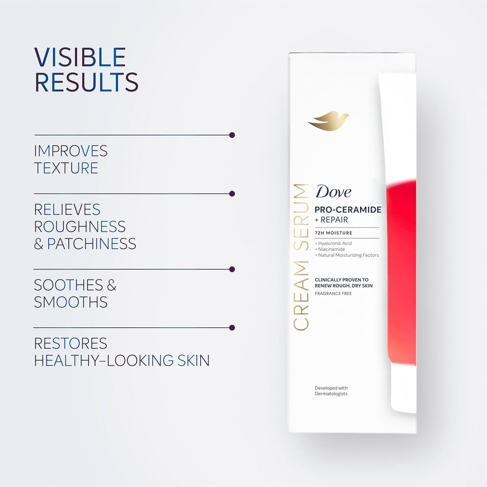 Silky finish and dewy look after applying Dove Pro-Ceramide Repair