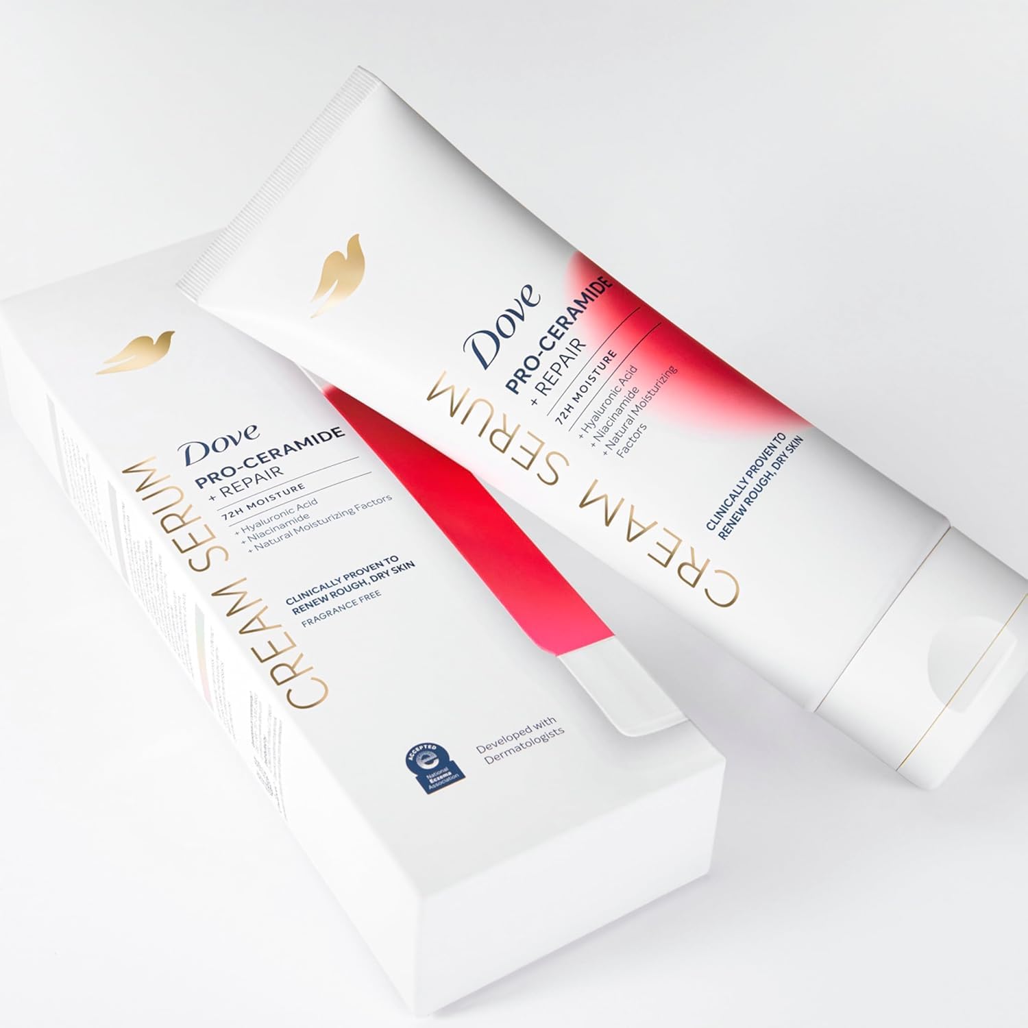 Rough skin areas renewing with Dove Pro-Ceramide Repair Serum