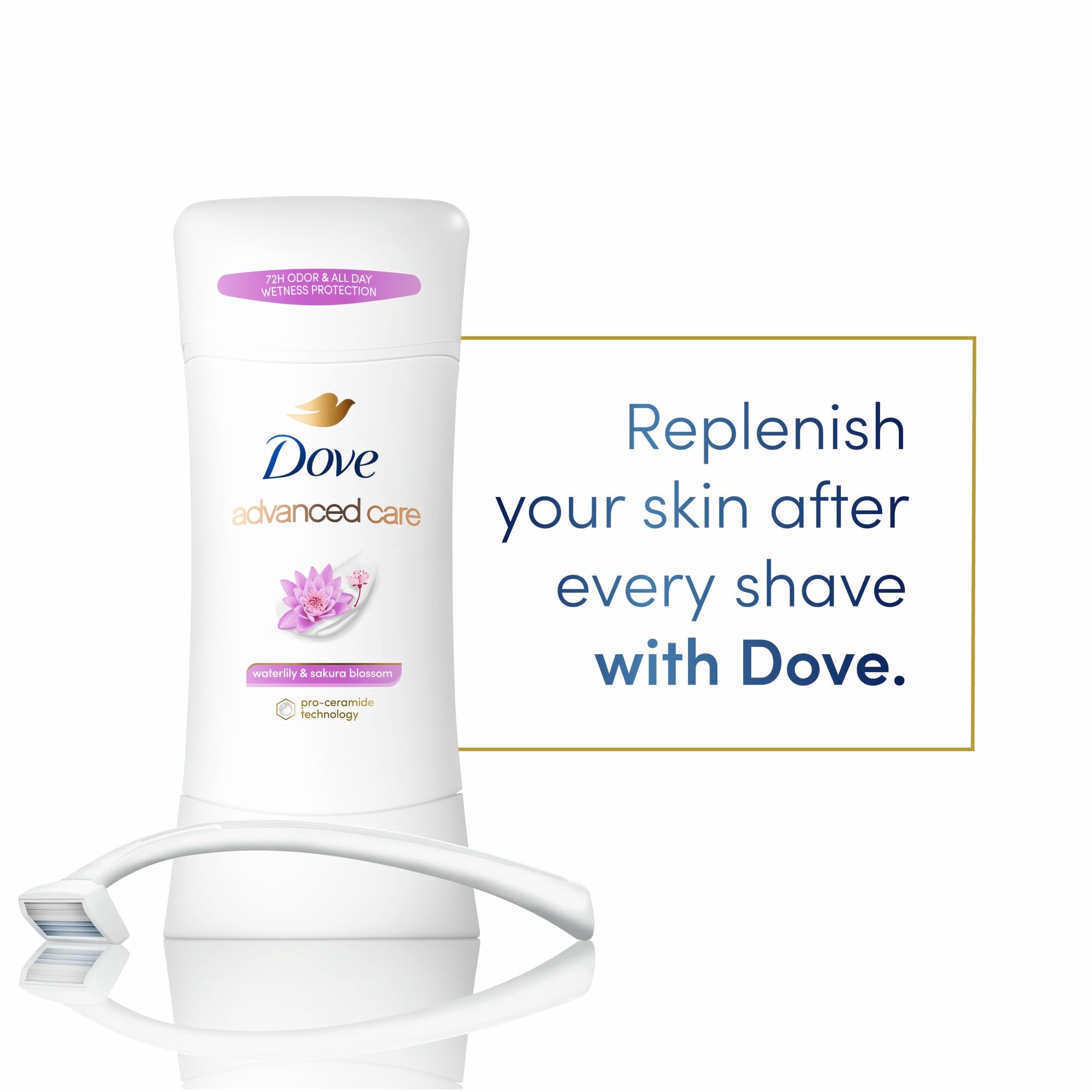 Dove Pro Ceramide Technology visual showing ceramide boost for skin barrier