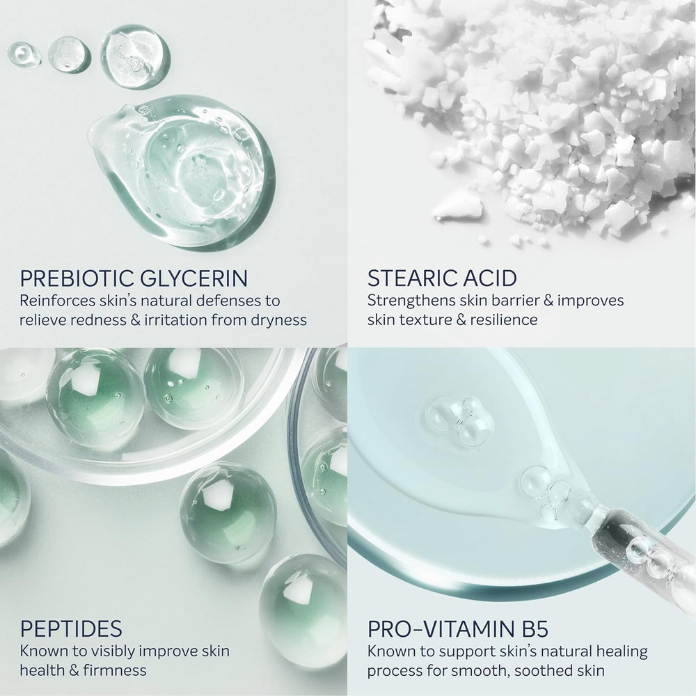 Dove Pro-Vitamin B5 peptides ingredients image emphasizes nourishing hydration.