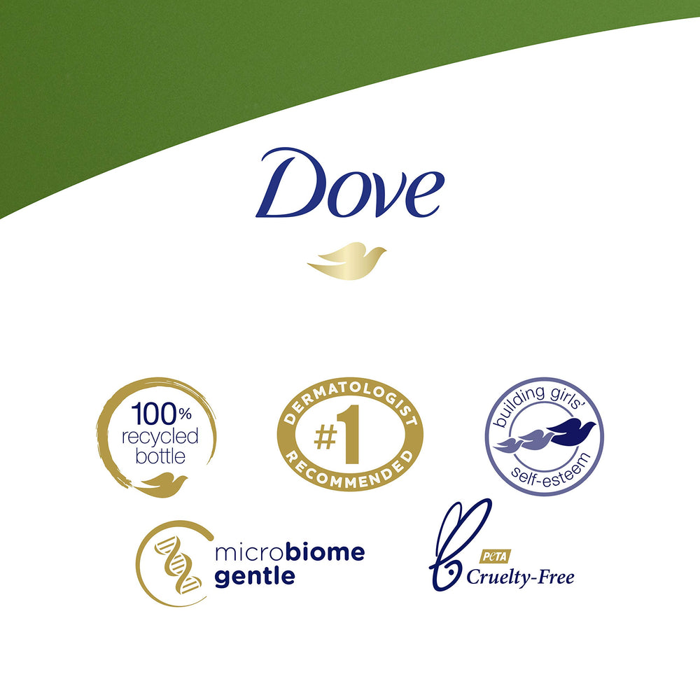 Dove Pump dispenser image highlights easy, mess-free use.