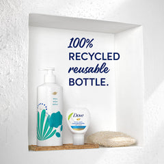 Dove quick-connect cap securely locks for clean, spill-free refilling.