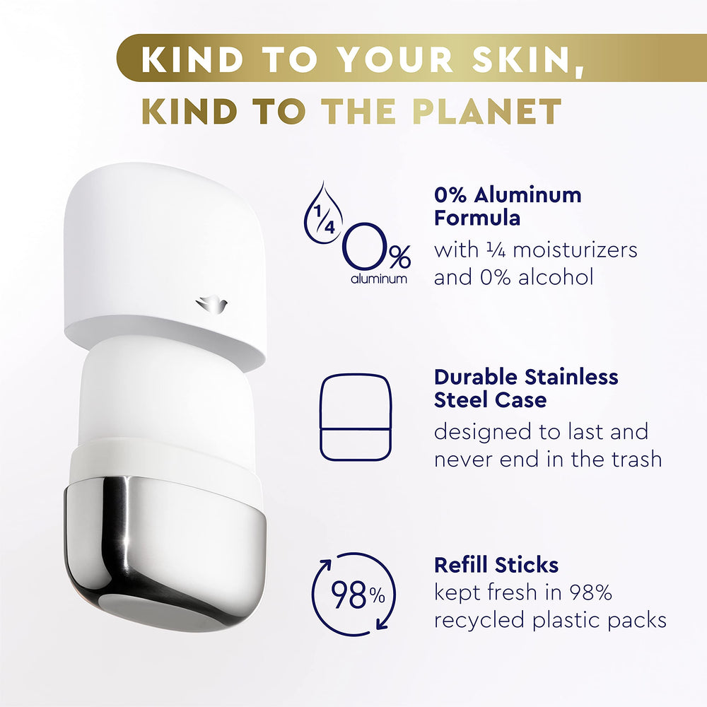 Dove refill twist-click action shows easy, mess-free replacement