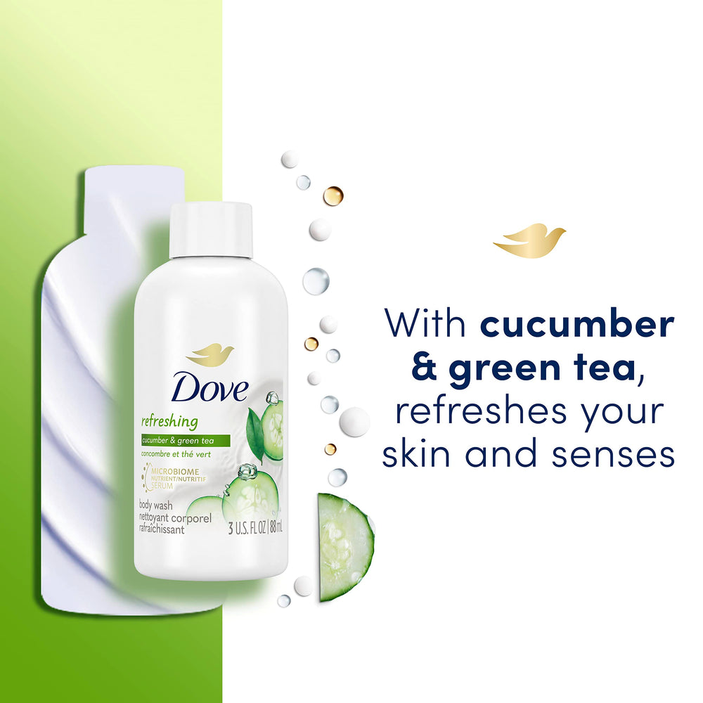 Dove Refreshing Cucumber and Green Tea pump for easy, gentle shower routine.