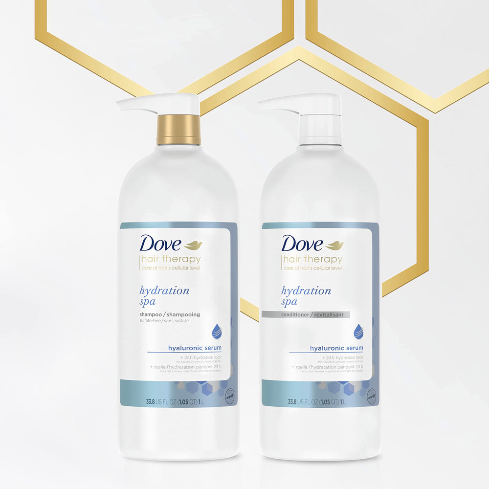 Refreshing scalp sensation during rinse with Dove Hydration Spa Conditioner.