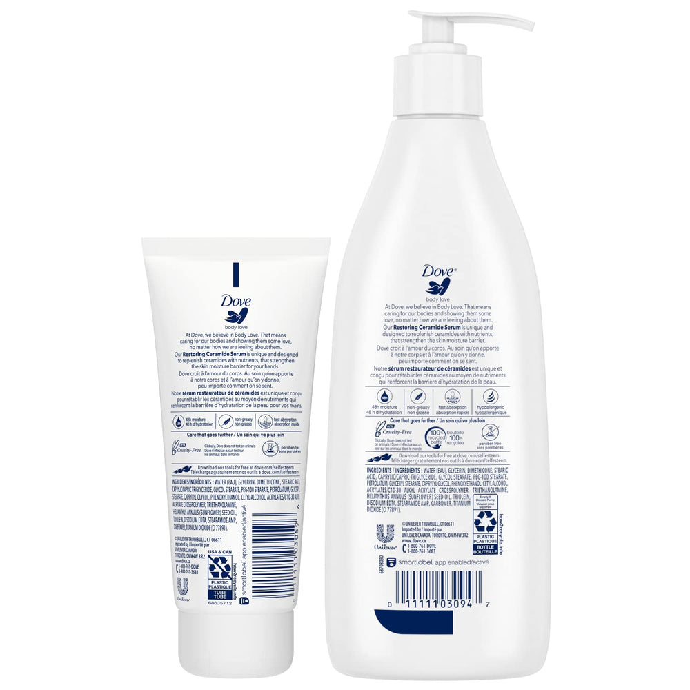 Dove Sensitive Care hand cream tube for smoother, softer hands.