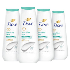 Dove Sensitive Skin bottle pour shows gentle cleansing for delicate skin