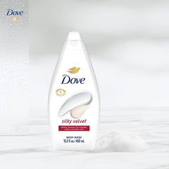 Dove Silky Velvet pump dispenser for easy, mess-free use