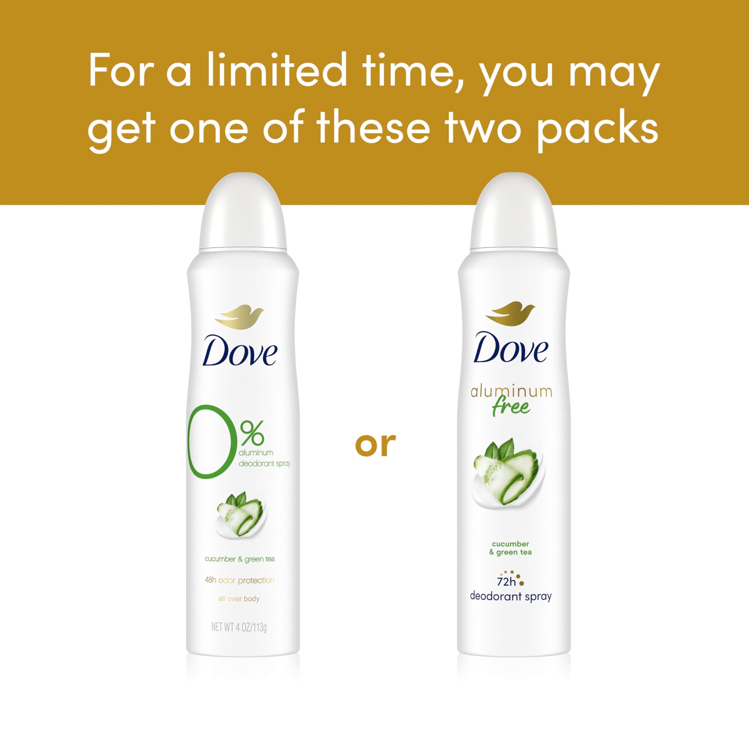 Dove ¼ moisturizers formula for gentle underarm care in spray