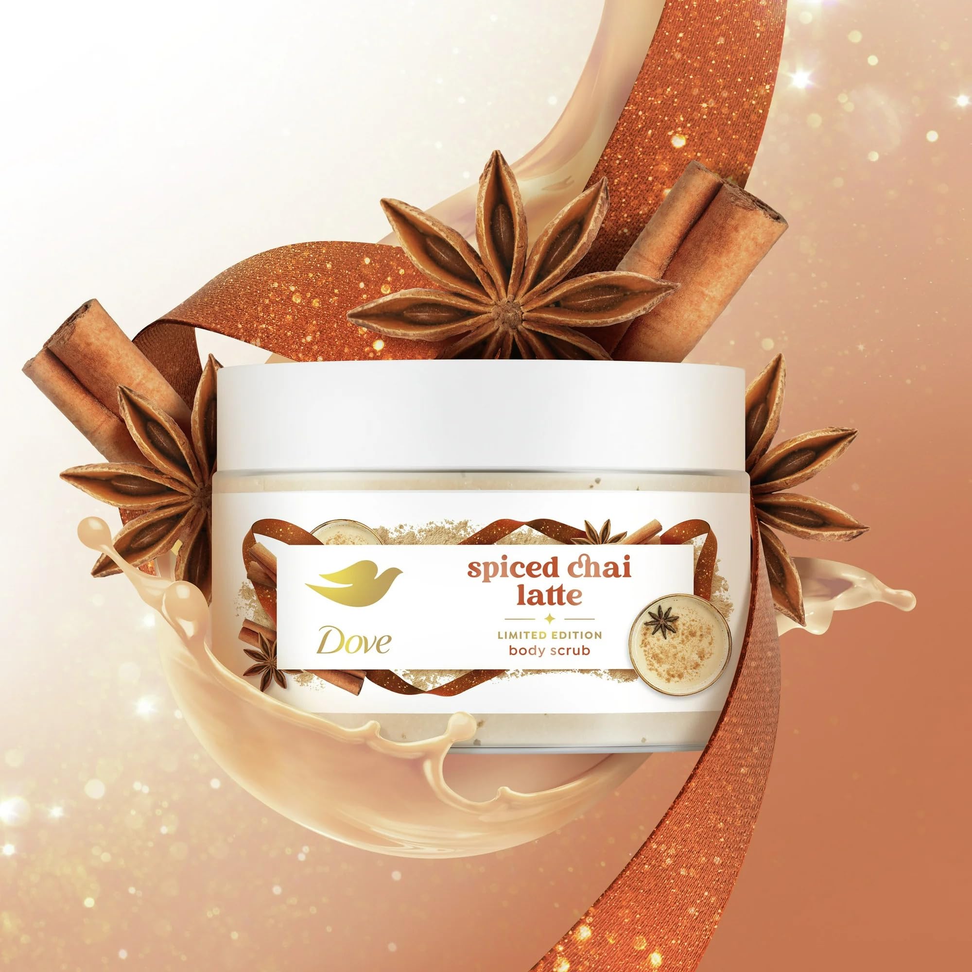 Soft skin after use with Dove Spiced Chai Latte exfoliating scrub.