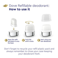 Dove stainless steel deodorant case underscores reusable design for daily use
