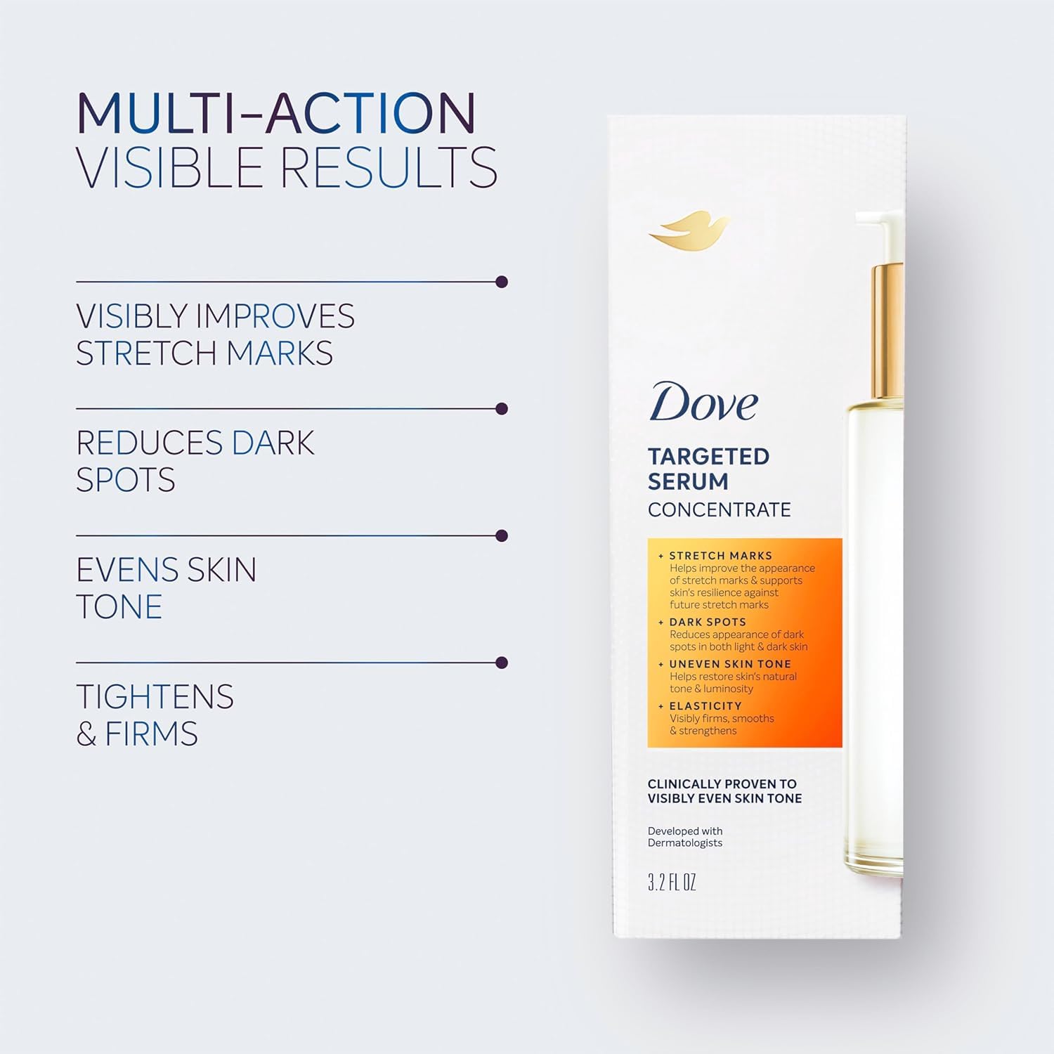 Dove Targeted Serum Niacinamide ingredient visible on label enhances skincare routine.