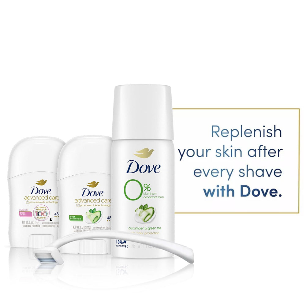 Dove Cool Essentials mini-stick highlighting travel-friendly size