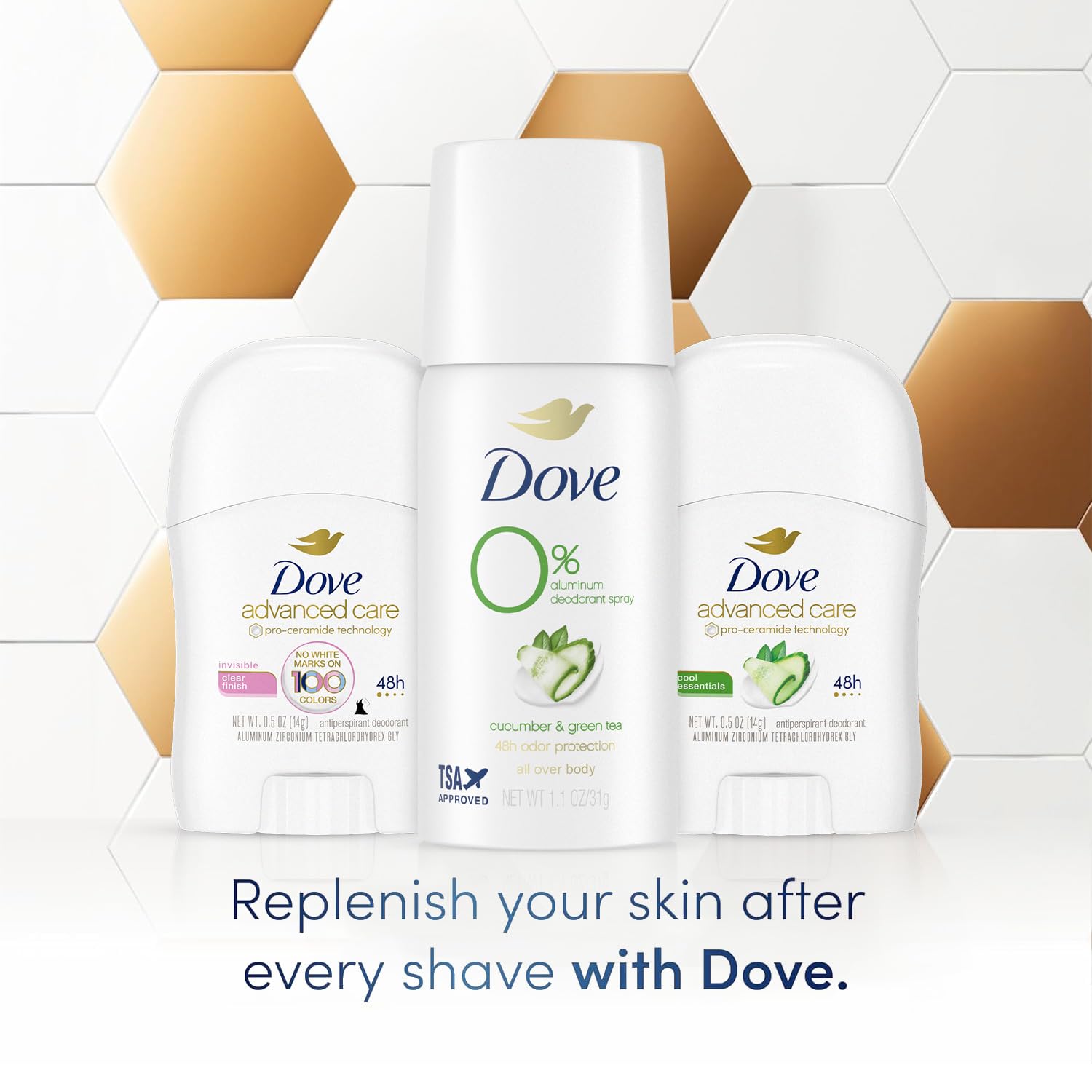 Dove cucumber green tea scent travel deodorant ready for use