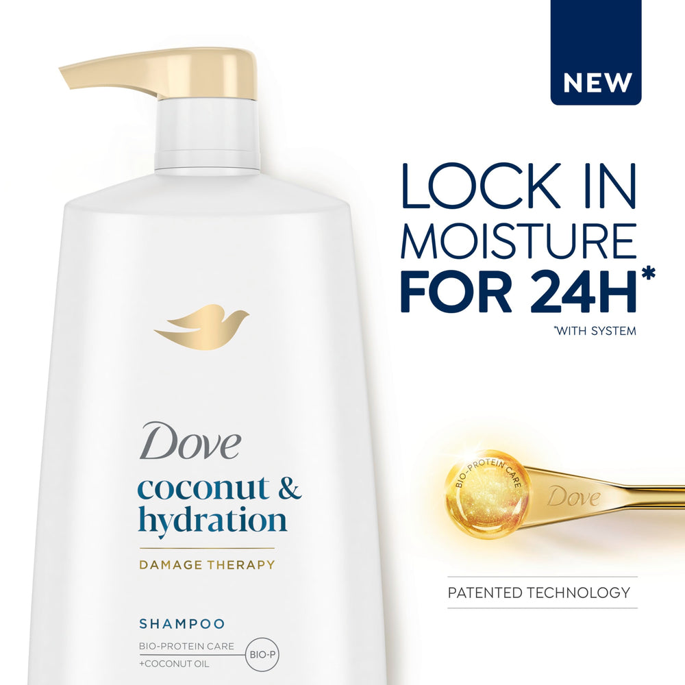 Dove Ultra Care Shampoo natural-origin formula emphasizes gentle hydration.