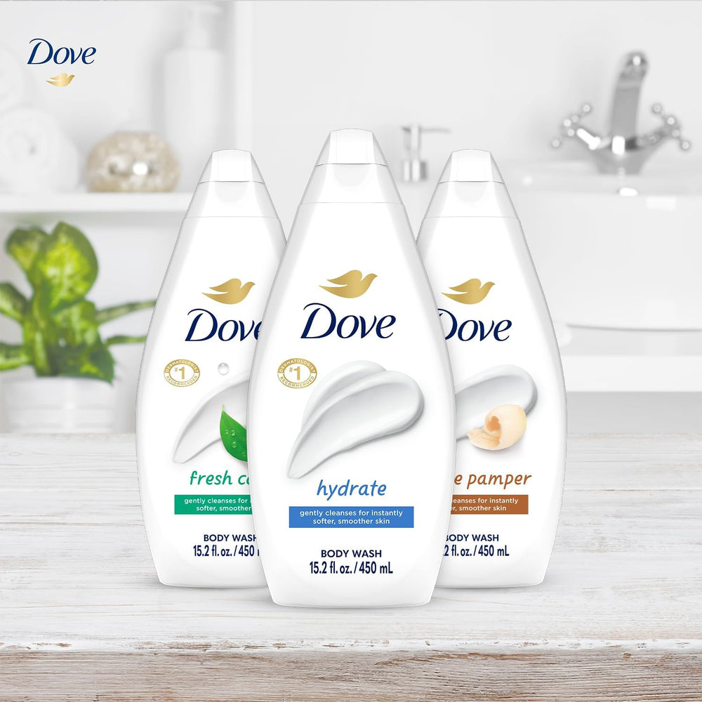 Dove Variety Pack display; convenient three-pack for families.