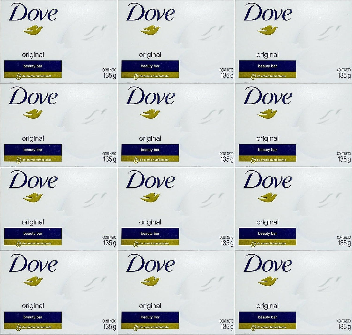 Dove White Cream Bar pack of 12 with gentle cleansing for daily use.