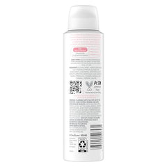 Dove spray dispensing action showing instant invisible application across skin.