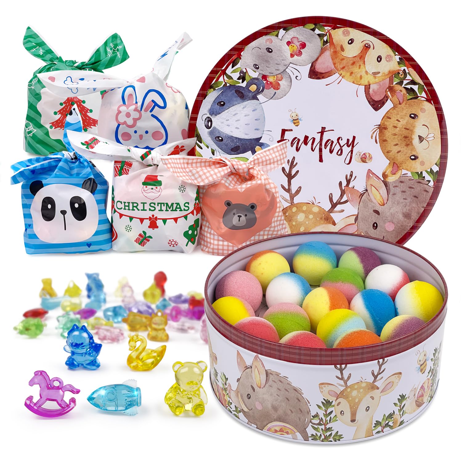 DOVIPE 34 bath bombs in a reusable tin case, ideal for gifting and storage