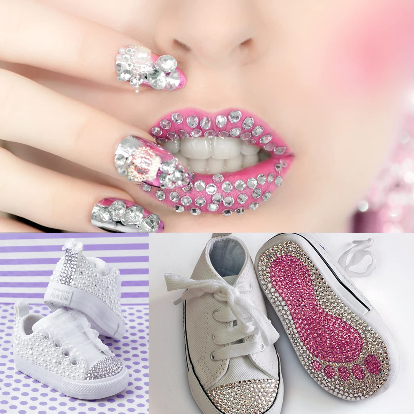 Dowarm white diamond stones create dazzling accents for events