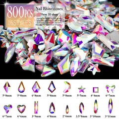 Dowarm 5200 flatback crystals in eight sizes for sparkling nails.