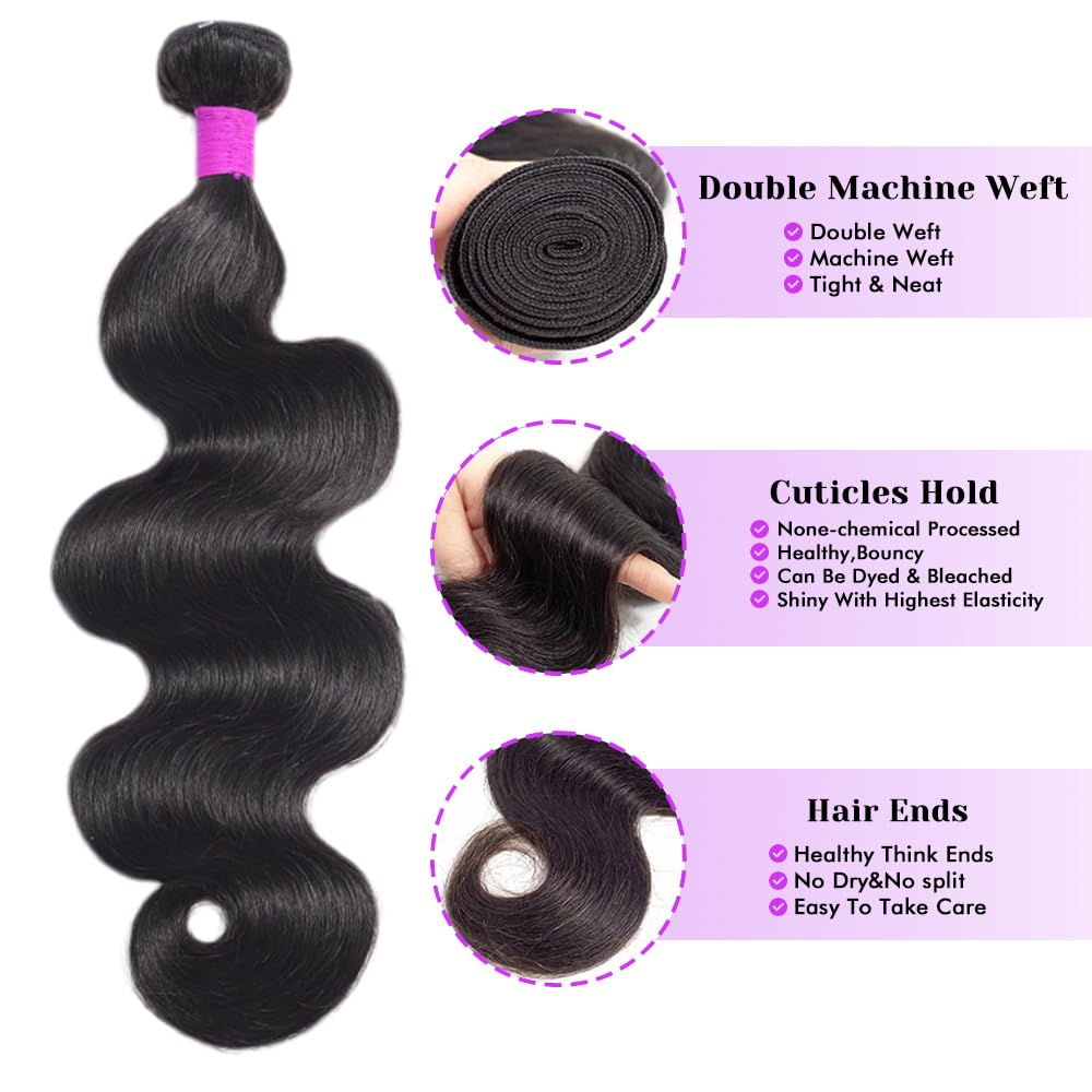 Dowstalgirl body wave bundle 20-inch smooth weft ideal for easy dyeing and curling.