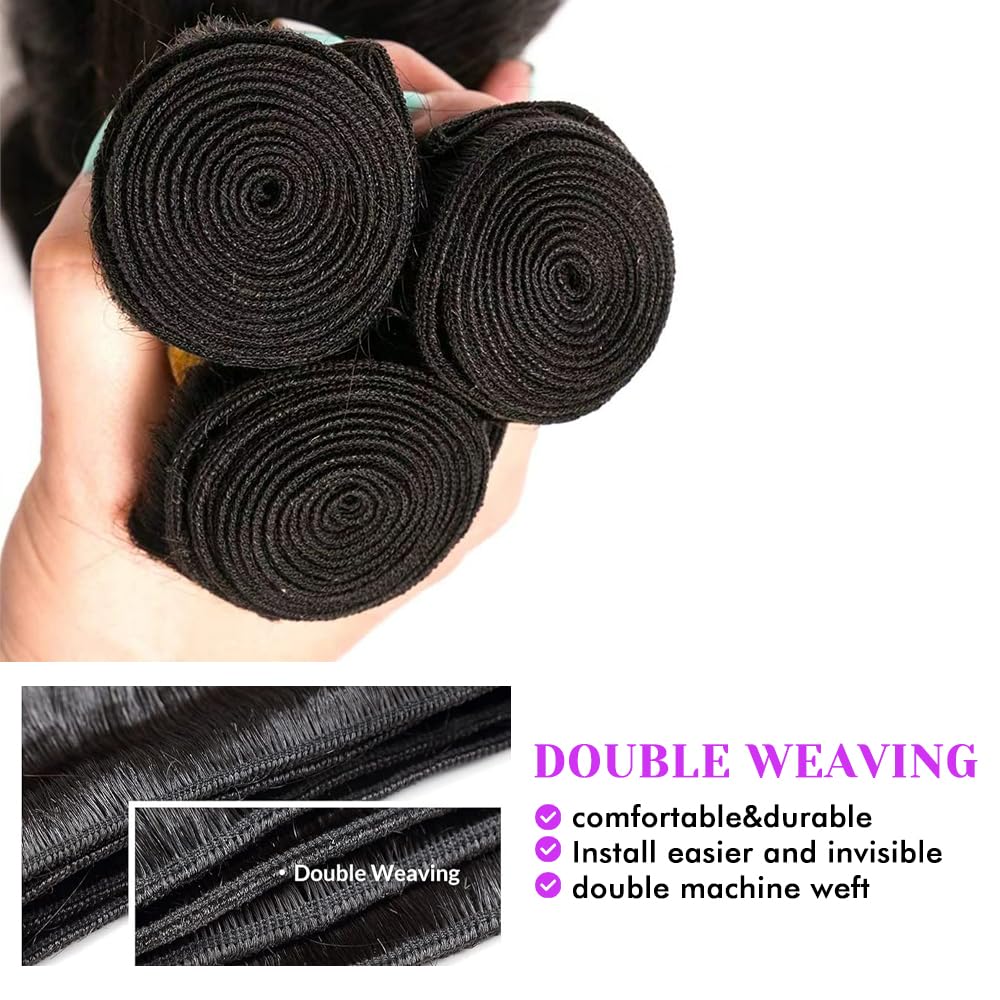 Dowstalgirl Brazilian virgin hair weft close-up highlights healthy cuticles.