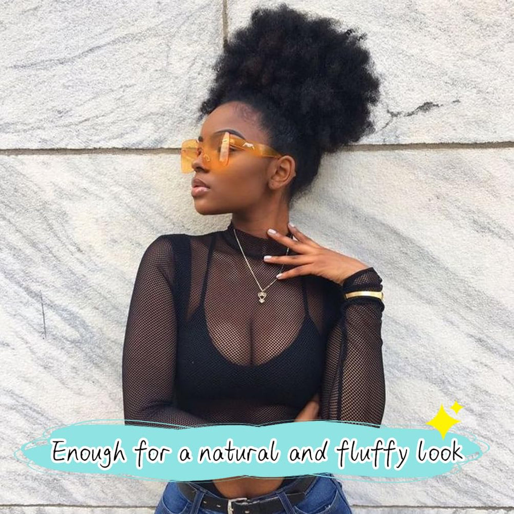 Doxken clip-on kinky curly extension blends seamlessly for natural volume