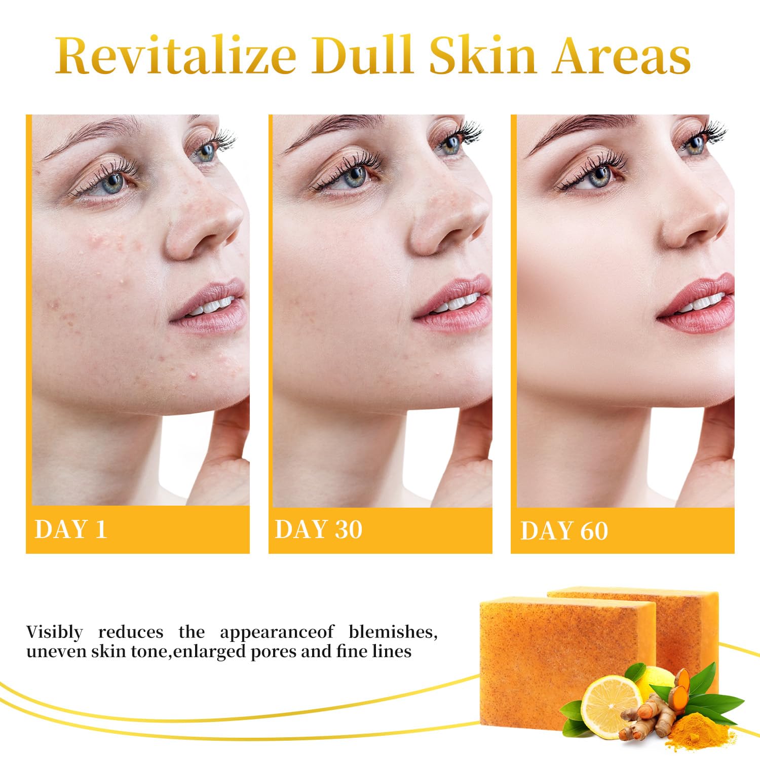 DOXOLATO Lemon Turmeric soap bar body view for full-body cleansing