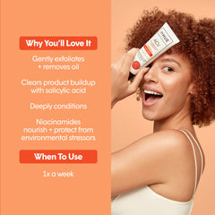dpHUE ACV Exfoliating Scalp Detox ingredients list highlights salicylic acid and niacinamide.