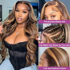 DPEFWYG 360 lace front wig cap shows true-to-length density and seamless parting.