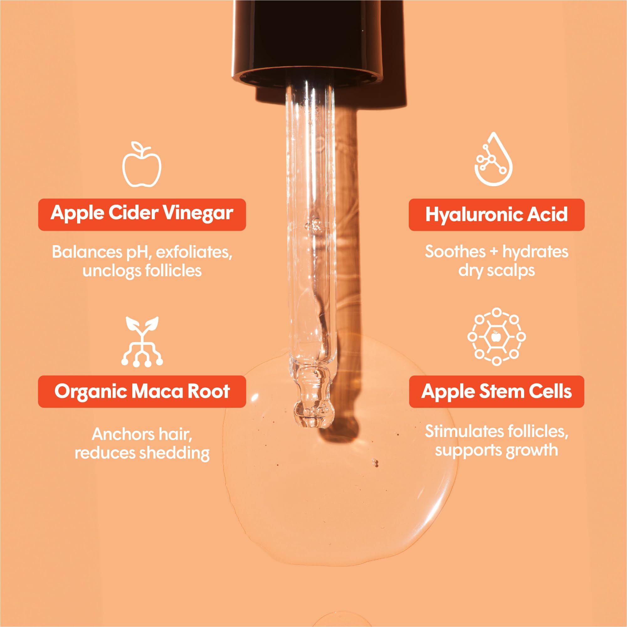 dpHUE ACV Daily Scalp Serum dropper releasing formula for targeted application