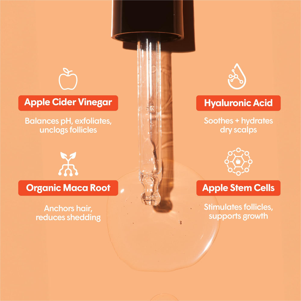 dpHUE ACV Daily Scalp Serum dropper releasing formula for targeted application