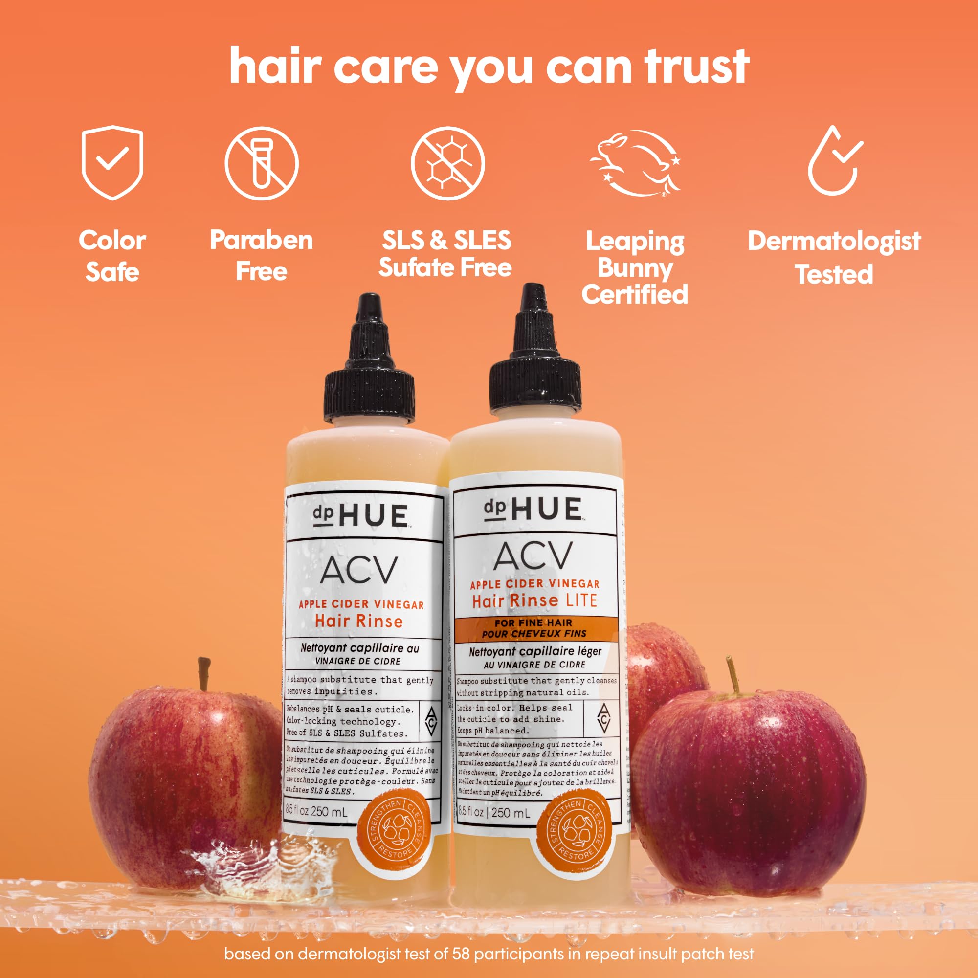 Braids and extensions benefit from strengthened hair after dpHUE ACV rinse.