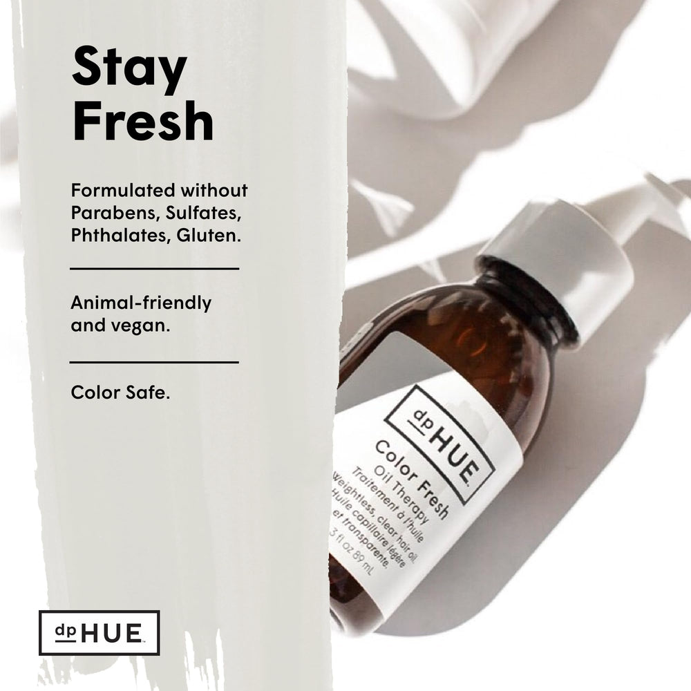dpHUE Color Fresh Oil Therapy frizz-control; tame fly-aways with a soft, natural finish.