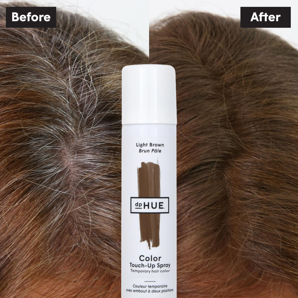 dpHUE Color Touch-Up Spray fine mist delivers even coverage on regrowth