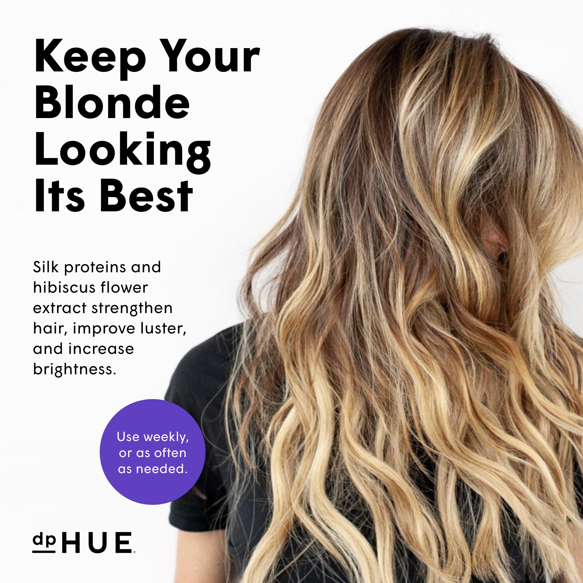 dpHUE Cool Blonde hair tone before-after visual showing icy, neutralized shades.