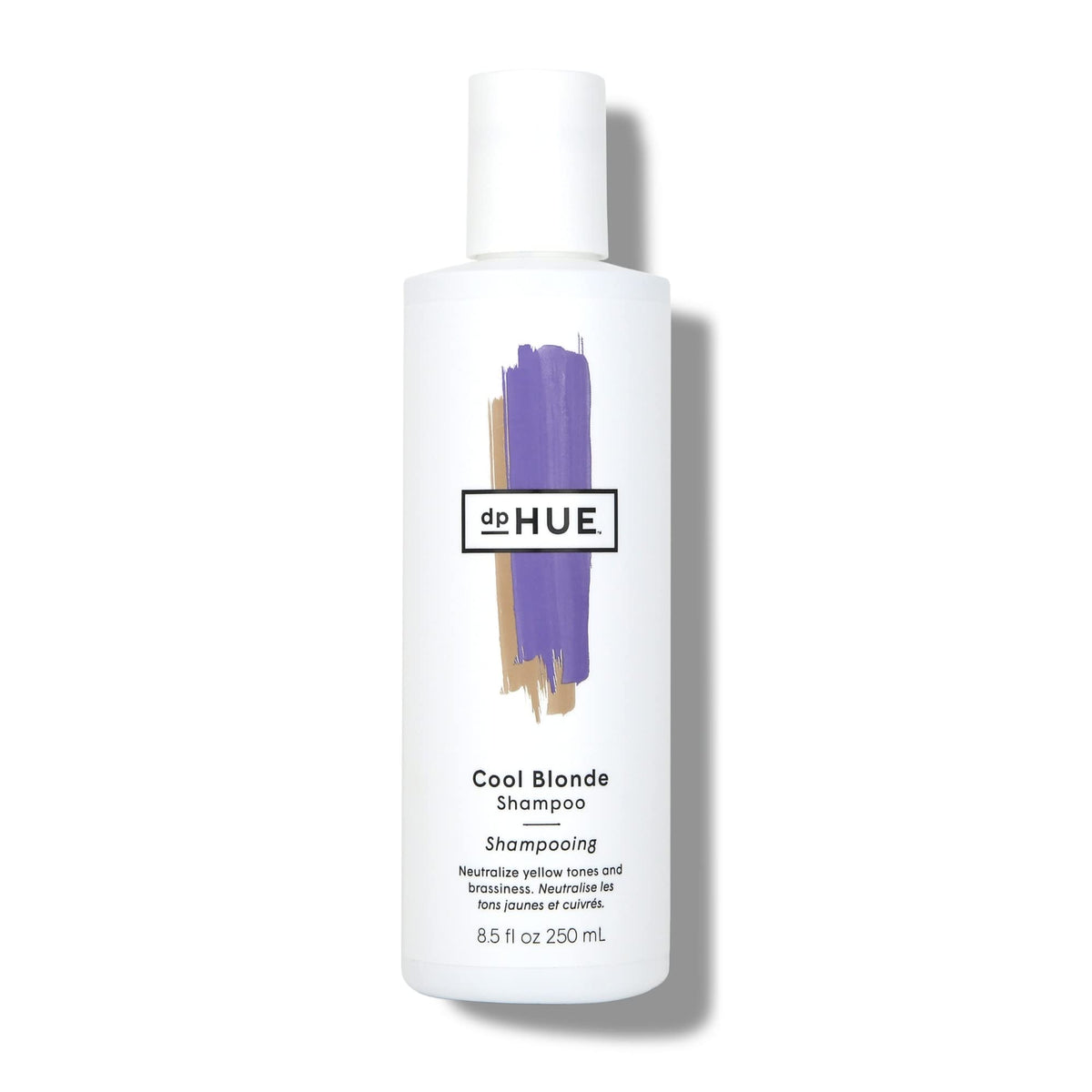dpHUE Cool Blonde Shampoo bottle with violet pigments for neutralizing brassiness.