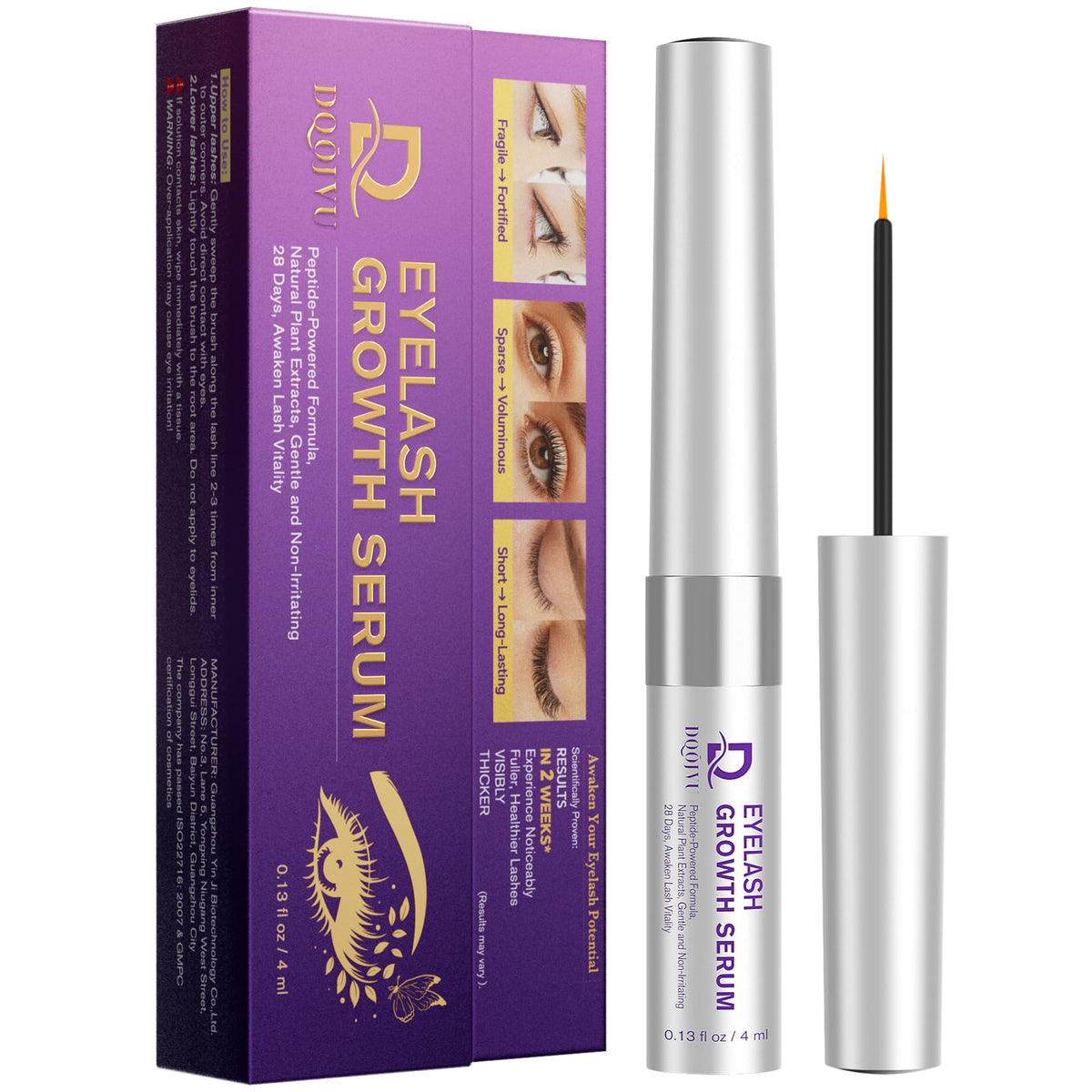 DQOJVU Eyelash Serum bottle for daily nourishing lash care.