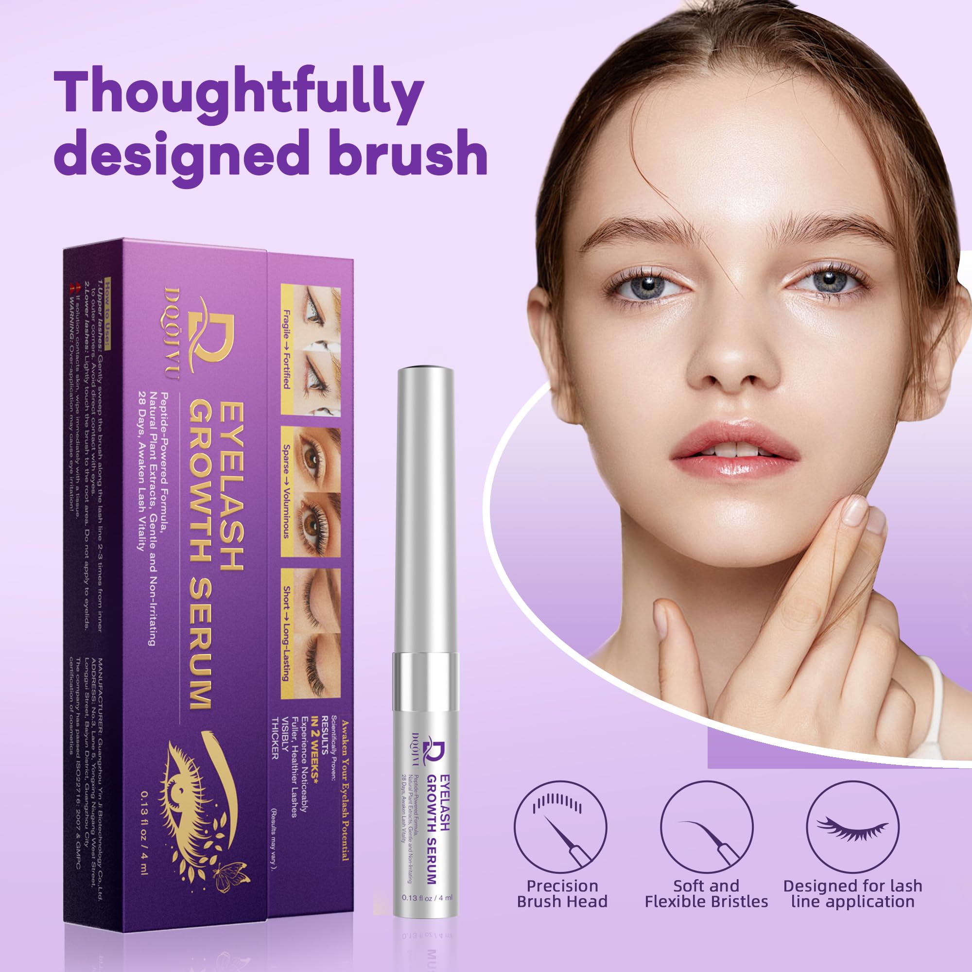 DQOJVU Precision brush for clean, targeted lash line application.