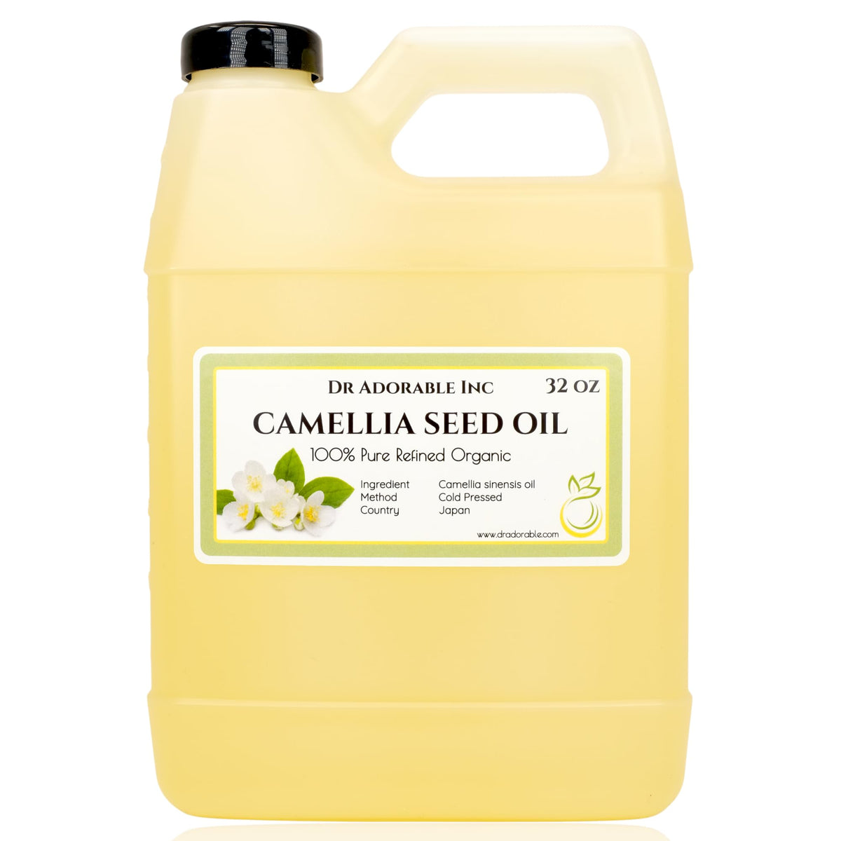 Dr Adorable Camellia Seed Oil bottle showing pure hydration for skin.