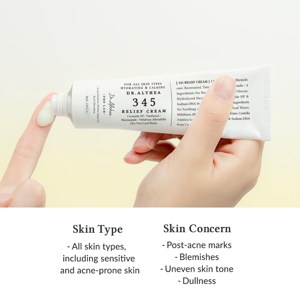Tea Tree Water soothes sensitive skin in Dr.Althea 345 Relief Cream.
