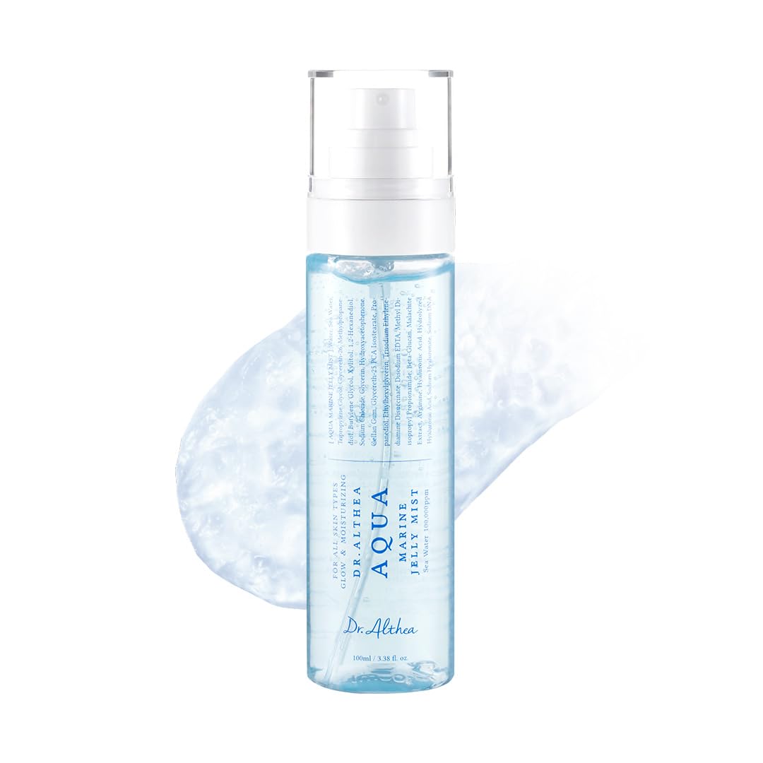 Dr.Althea Aqua Marine Jelly Mist bottle close-up showing refreshing hydration