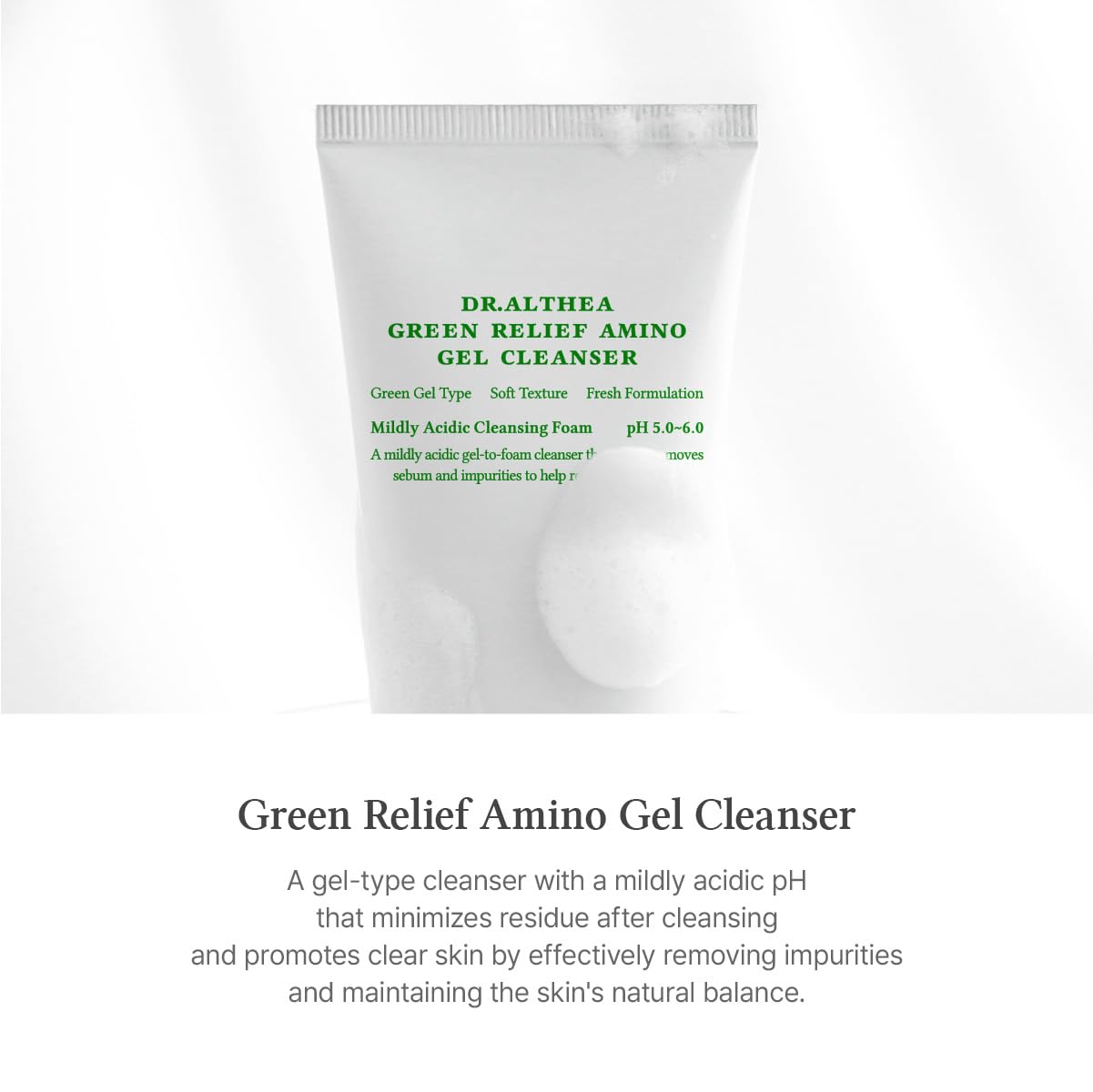 Foaming action highlights gentle makeup removal and pore cleansing.
